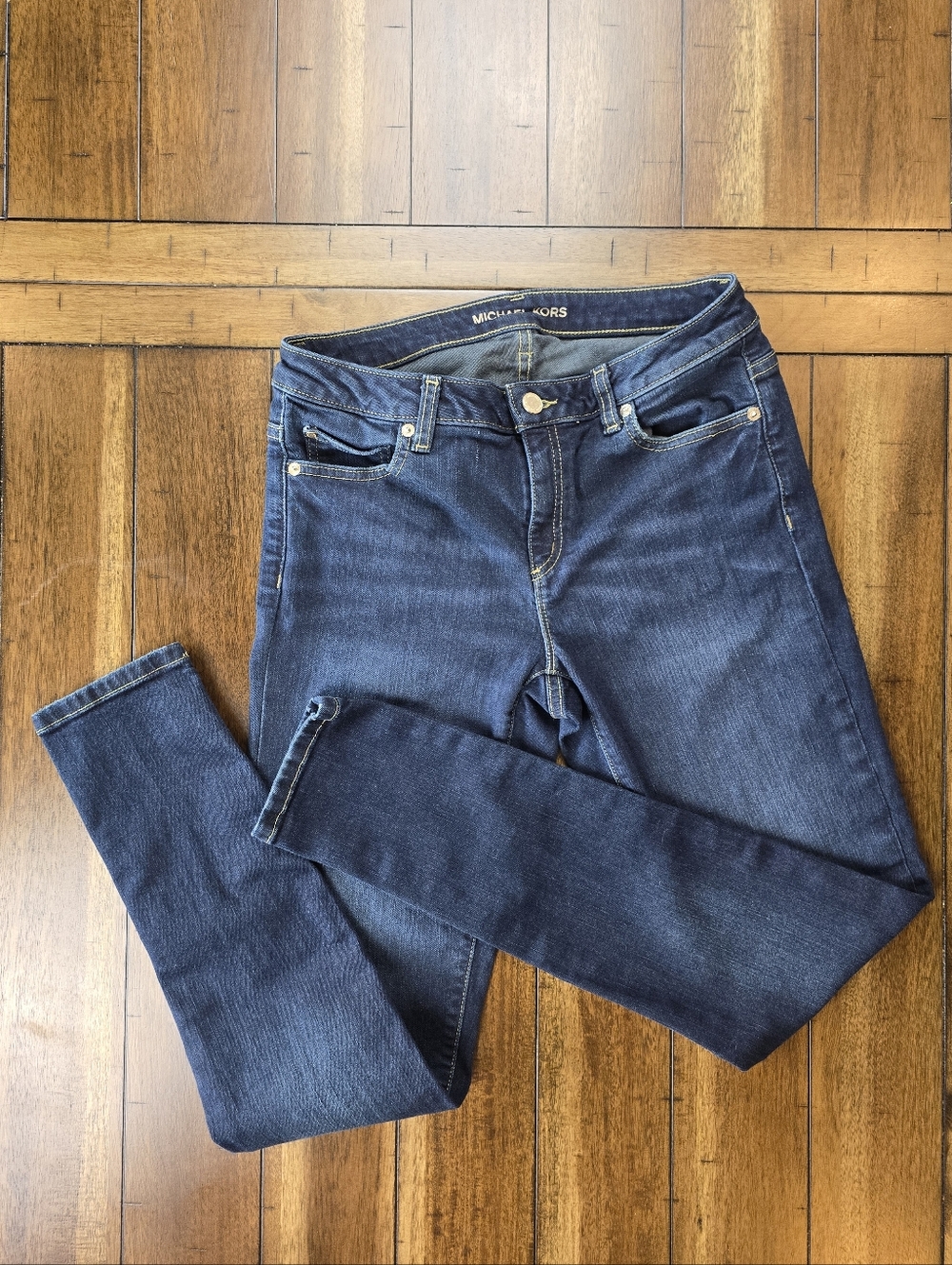 Michael Kors Izzy Dark Wash Skinny Denim Jeans‎ 5 Pocket Size 4